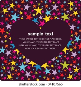 Vector star with love background design