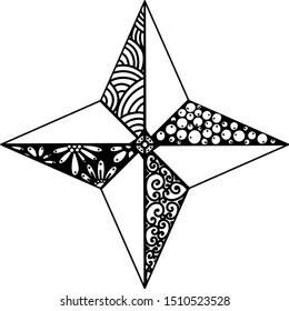 Vector star. Mandala. Ornamental graphics