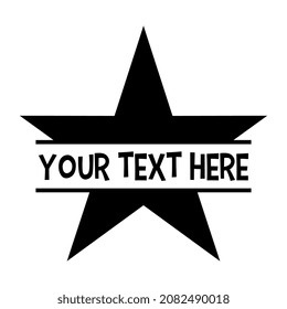 Vector Star Name Frame on White Background