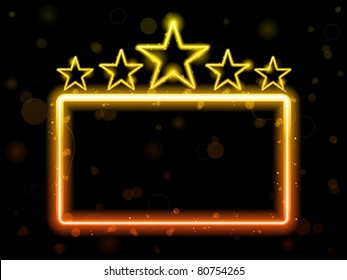 Vector - Star Neon Movie Sign With Copyspace