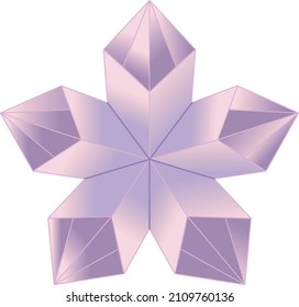 Vector star origami isolated on white background 