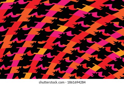 vector Star pattern, square, triangle, circle on a pink background, red, orange wallpaper design