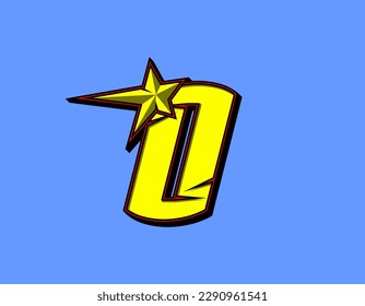 Vector star racing number 0. Flat design, Editable. Vector Illustration EPS 10