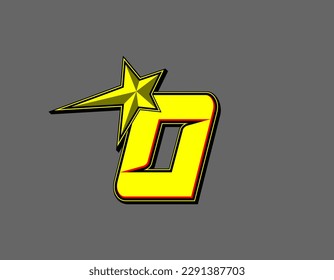 Vector star racing number 0. Flat design, Editable. Vector Illustration EPS 10