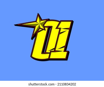 Vector star racing number 01. Flat design, Editable. Vector Illustration EPS 10