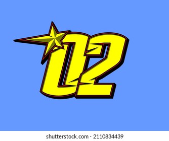 Vector star racing number 02. Flat design, Editable. Vector Illustration EPS 10