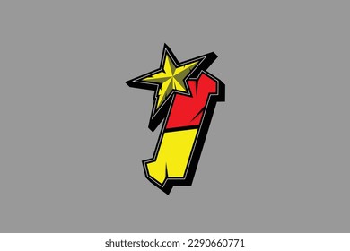 Vector star racing number 1. Flat design, Editable. Vector Illustration EPS 10