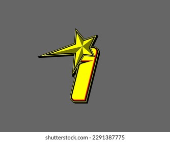 Vector star racing number 1. Flat design, Editable. Vector Illustration EPS 10