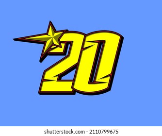 Carrera de vectores número 20. Diseño plano, editable. Vector Illustration EPS 10