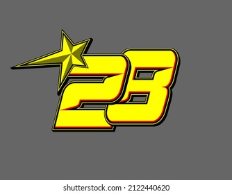 Vector star racing number 28. Flat design, Editable. Vector Illustration EPS 10