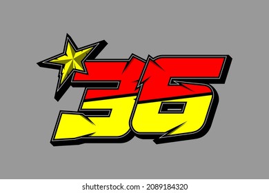 Carrera de vectores número 36. Diseño plano, editable. Vector Illustration EPS 10