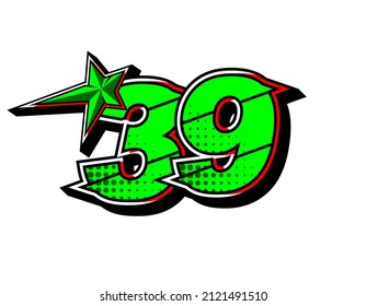 Carrera de vectores número 39. Diseño plano, editable. Vector Illustration EPS 10