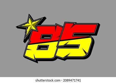 Carrera de vectores número 85. Diseño plano, editable. Vector Illustration EPS 10