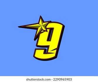 Carrera de vectores número 9. Diseño plano, editable. Vector Illustration EPS 10