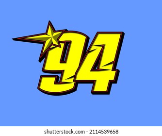 Carrera de vectores número 94. Diseño plano, editable. Vector Illustration EPS 10