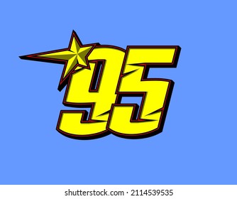 Vector star racing number 95. Flat design, Editable. Vector Illustration EPS 10