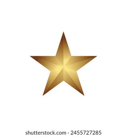 Vektorgrafik Stern realistisch metallisch golden isoliert gelb
