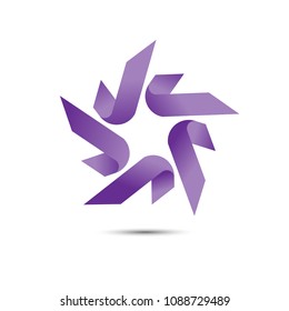vector star Ribbon logo concept