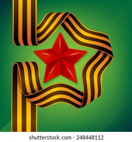 Vector Star and ribbon of Saint George - 9 May - Victory day