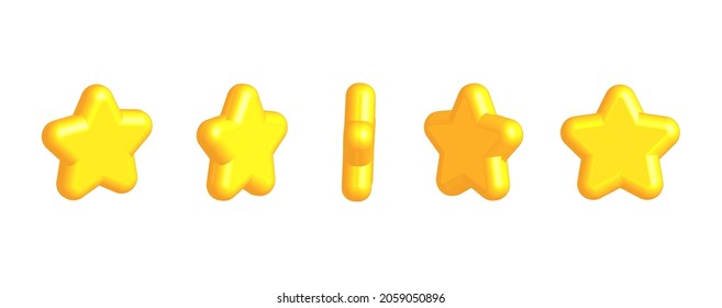 Vector star rotating set. Icon design for game, ui, banner