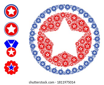 Vector star seal stamp mosaic is formed of randomized self star seal stamp elements. Recursion mosaic for star seal stamp. Some other icons are present in this vector.