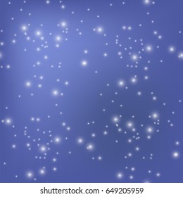 Vector Star Seamless Pattern Isolated on Blurred Blue Background