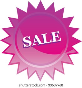 Vector star shape form, icon - sale.