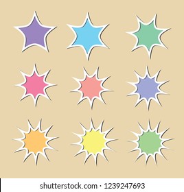 Vector Star Shape Set Illustration Boom Stock Vector Royalty Free