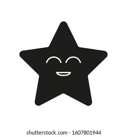 vector star shaped icon with smiley face