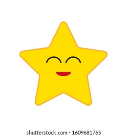 vector star shaped icon with smiley face