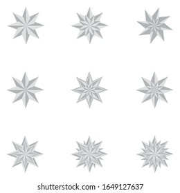 vector star shapes beveled ornate set