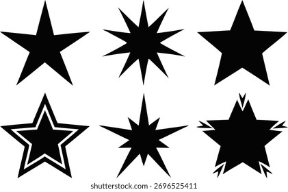 Vector Star Shapes Collection Schwarz-Weiß Graphic Resources Vielfalt