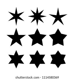 Vector star shapes collection illustration isolated on white background