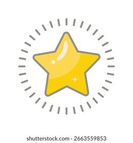 Vector Star with shine lines cartoon style