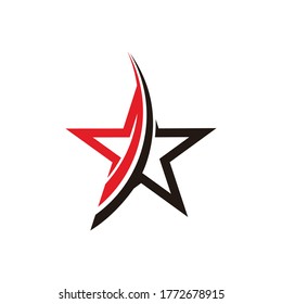 Vector of star simple geometric swoosh curves design fit for logo decoration