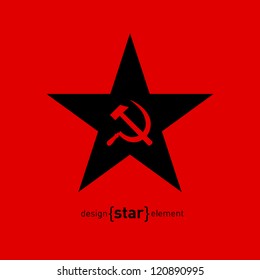 The vector star with socialist symbols