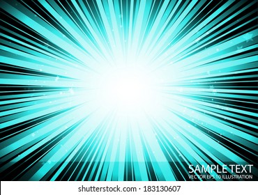 Vector  star space blast colorful background - Vector blue burst abstract background illustration