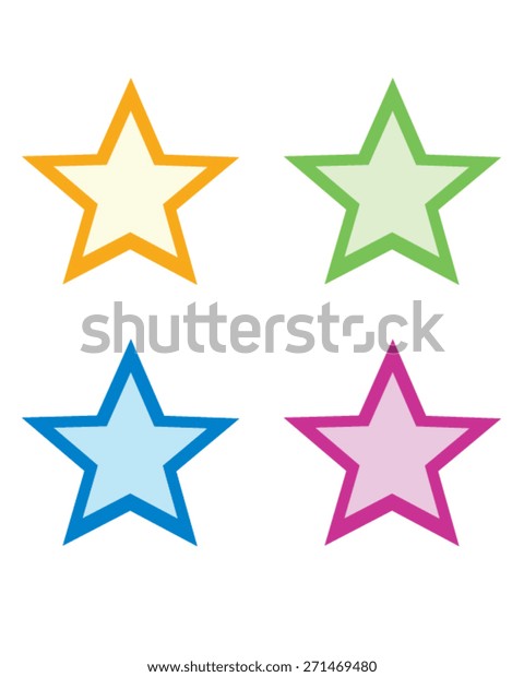 Vector Star Sticker Set Stock Vector (royalty Free) 271469480 