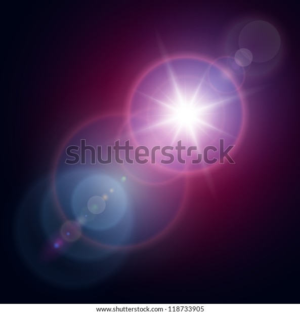 レンズフレアを持つ太陽のベクター星 のベクター画像素材 ロイヤリティフリー