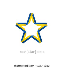 The vector star with Ukraine flag colors