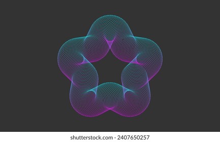 Vector star wave logo isolated on grey background