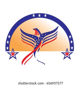Vector star wings logo company, an icon of bird flying or eagle wing brand illustration.