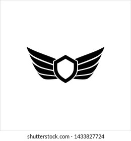 Vector star wings logo, Wing logo company, icon wing flying, eagle wing brand and logotype wing bird illustration, Set of Wings isolated black on white Background