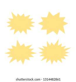 Vector Starburst set. Starburst explosion comic shapes. Speech boom bubble 