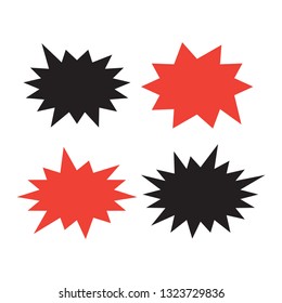 Vector Starburst set. Starburst explosion comic shapes. Speech boom bubble 