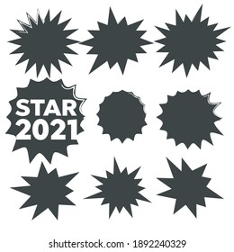 Vector Starburst set. Starburst explosion comic shapes. Speech boom bubble 