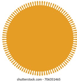 Vector starburst, sunburst badge. Orange color. Simple flat style Vintage  label, sticker. Design elements.
