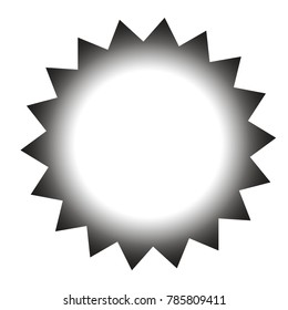 Vector starburst, sunburst badge. Simple flat style. Vintage label. Round vignette, frame 
