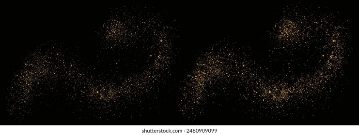 Vector stardust gold glitter particles texture effect confetti background