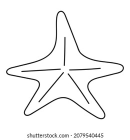 vector starfish doodle icon isolated on a white background